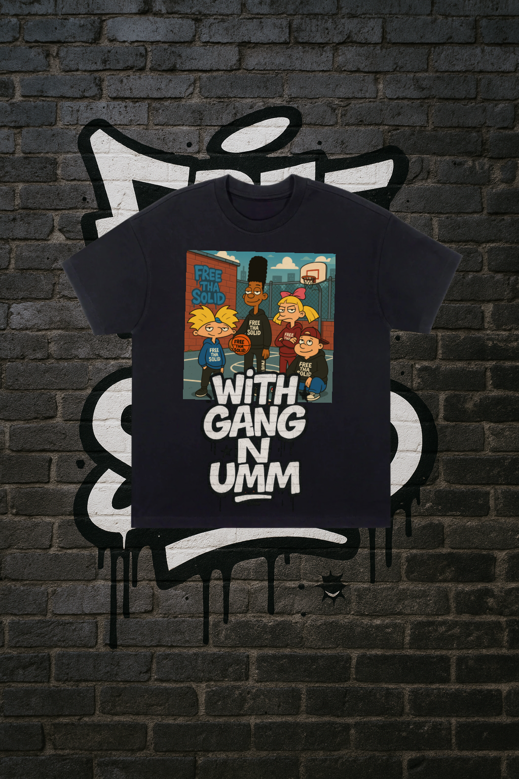 With gang tee