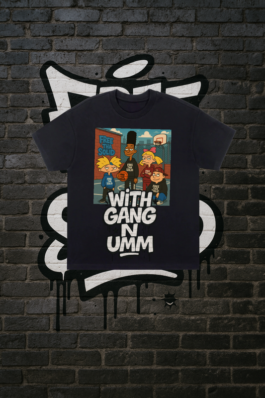 With gang tee